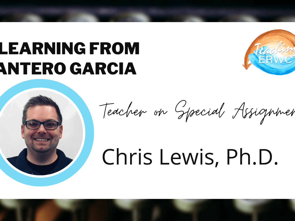 Upcoming ERWC Webinar with Antero Garcia!